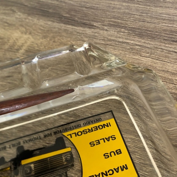 Vtg Glass Advertising Ashtray - Picture 9 of 9